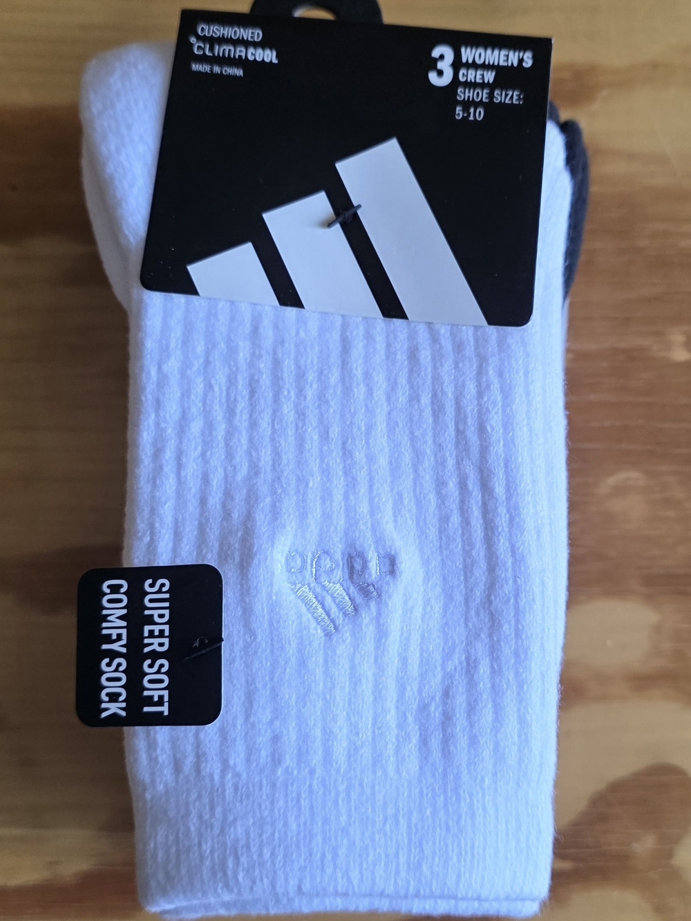 Adidas Cushioned Climacool Crew Super Soft Comfy Socks 3 Pack Black White Grey